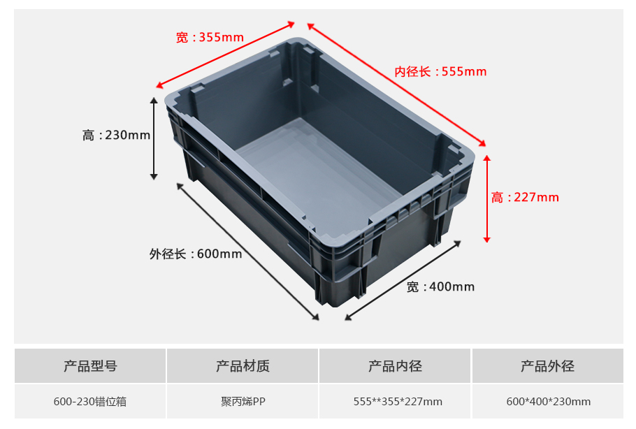 真人游戏第一品牌
600-230错位塑料物流箱