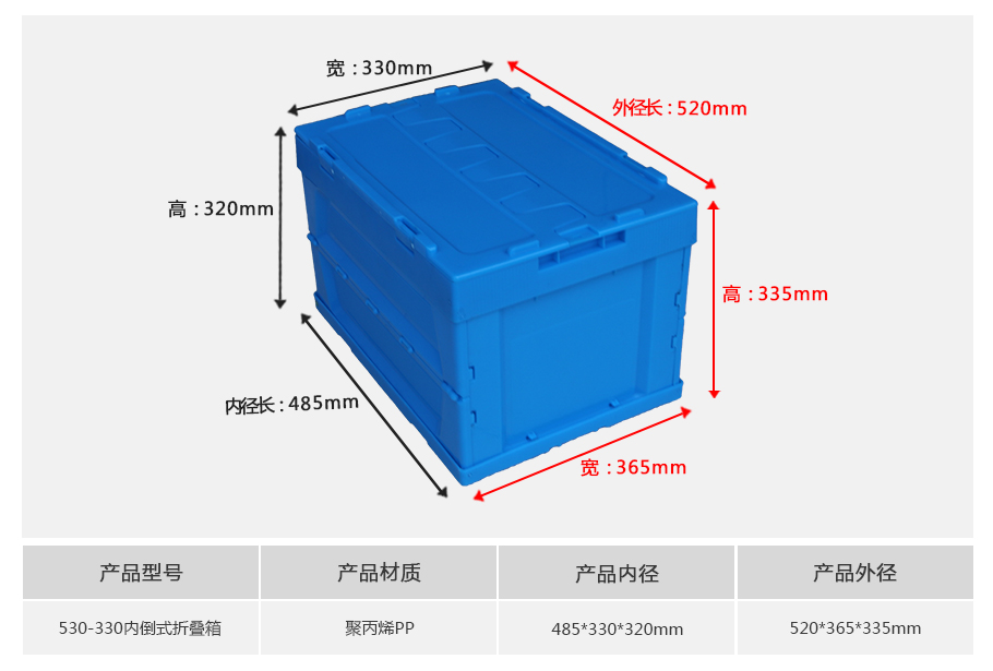 真人游戏第一品牌
530-330塑料内倒式折叠周转箱